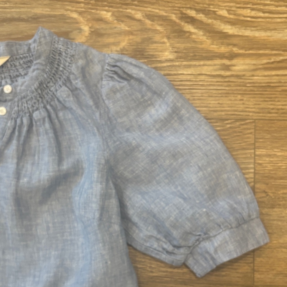 Boden Light Blue Linen Button-Front Midi Dress - Picture 6 of 15